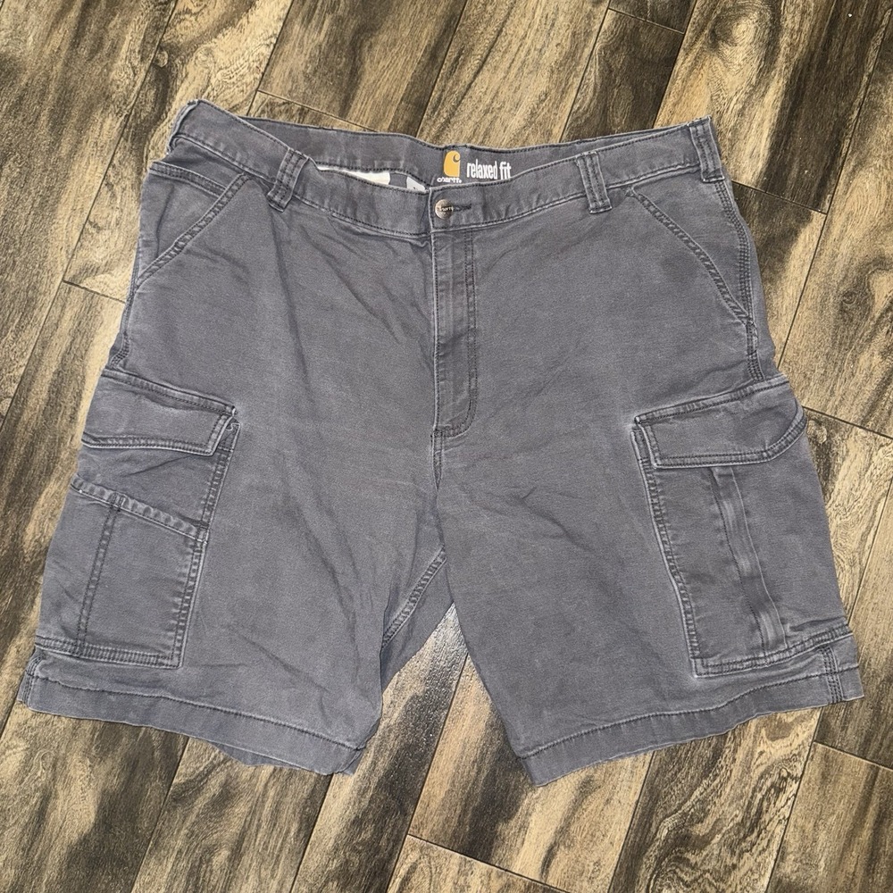 Carhartt Relaxed Fit Rugged Canvas Grey Cargo Shorts Men's Size 42 10" Inseam